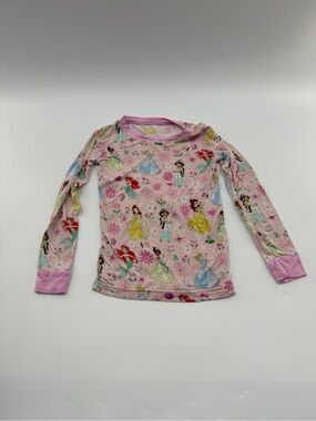 Little Sleepies Disney Princess Bamboo Pajama Top Girls 4T Pink PJ Shirt Only